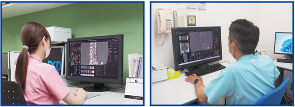 ネットワーク型でZiostation REVORASを導入し,整形外科・泌尿器科の3D画像を作成。放射線科スタッフルーム(左)とCT操作室(右) ネットワーク型でZiostation REVORASを導入し,整形外科・泌尿器科の3D画像を作成。放射線科スタッフルーム(左)とCT操作室(右)