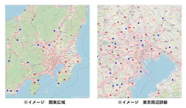 ※イメージ 関東広域 ※イメージ 東京周辺詳細 ※イメージ 関東広域 ※イメージ 東京周辺詳細