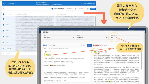 退院サマリ自動生成イメージ 退院サマリ自動生成イメージ