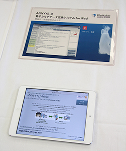 エムシスの「ANNYYS_D電子カルテデータ互換システム for iPad」●ANNYYS_Dの情報を同期させて，訪問先などで電子カルテデータの参照やカルテ記載，写真や動画の記録が可能。