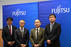 写真左から富士通Japanヘルスケア事業本部長の桑原裕哉氏，富士通Japan代表取締役社長の長堀　泉氏，名古屋医療センター医療情報管理部長/整形外科医長の佐藤智太郎氏，富士通Japanヘルスケア事業本部第二ヘルスケアソリューション事業部長の大西　享氏