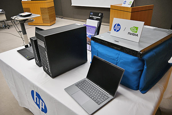 会場内にはエヌビディアのGPUを搭載した日本HPのワークステーションも展示