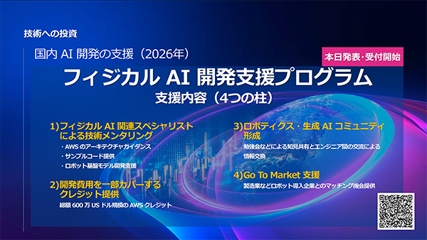 日本で展開するフィジカルAI開発支援プログラム